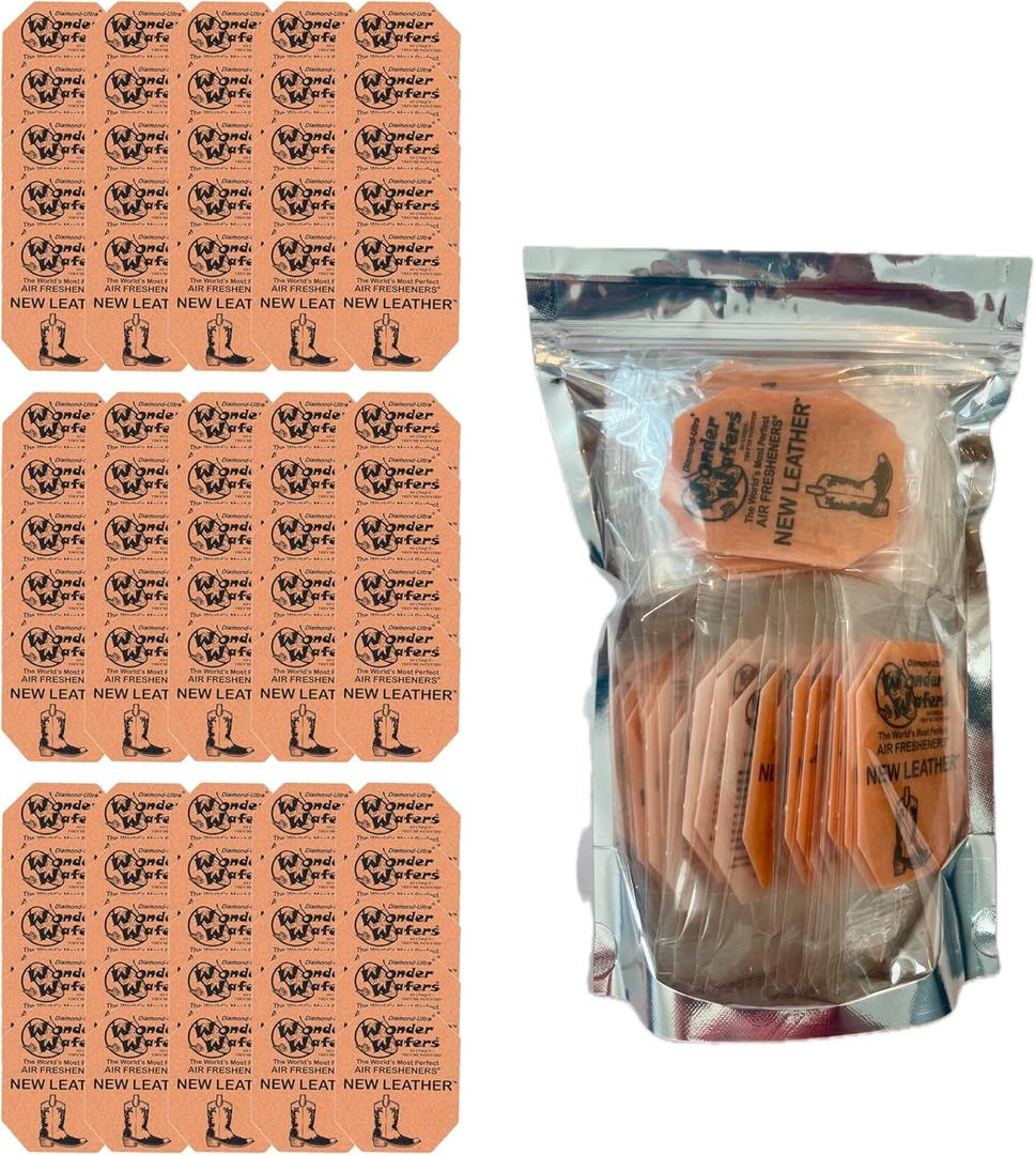 Wonder Wafers 75 count Air Fresheners Individually Wrapped, New Leather Fragrance
