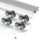 VEVOR Bypass Door Hardware, 5ft Heavy Duty Bypass Sliding Door Hardware Kit, Aluminum Alloy Sliding Closet Door Hardware Set for 2 Door System, Fit Door Thickness 1 3/8" - 1 3/4", Easy to Install