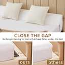 Bedluxe Twin Bed Wedge Pillow for Headboard, Headboard Pillow, Bed Gap Filler, Mattress Wedge - Fill The Gap (0-7") Between Headboard and Mattress (White, 39"x10"x6")