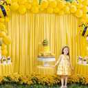 Yellow Backdrop Curtains-Wrinkle-Free Polyester Photography Drapes Party Curtain Background for Baby Shower Wedding Decorations- 8 X10FT (Yellow)