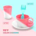 CUTE STONE Color Changing Play Kitchen Sink Toys, Children Electric Dishwasher Playing Toy with Running Water,Upgraded Real Faucet and Play Dishes,Pretend Role Play Toys for Kids Boys Girls