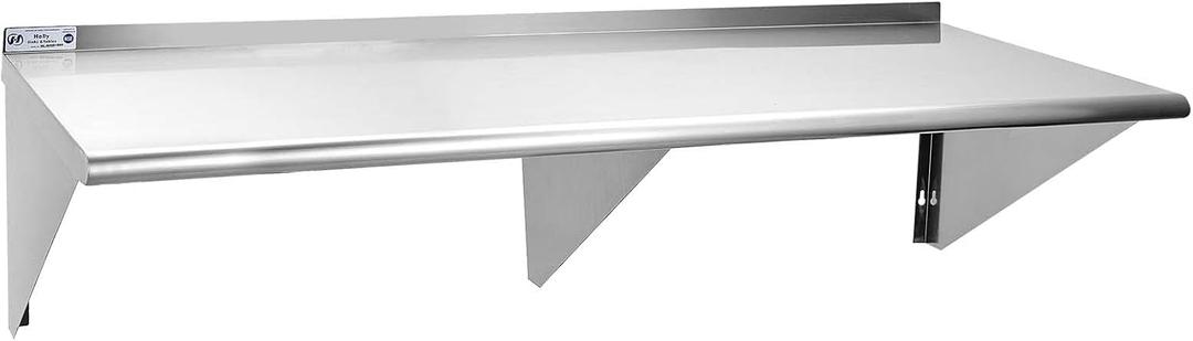 HALLY SINKS & TABLES H Stainless Steel Shelf 18 x 60 Inches, 450 lb, Commercial Wall Mount Floating Shelving for Restaurant, Kitchen, Home and Hotel