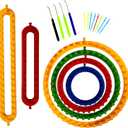 Olikraft Knitting Loom Kit - 4 Round, 2 Rectangular Yarn Looms - Chunky Blanket Loom - for Crochet, Hat, Scarf