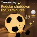 Soccer Night Light for Kids, Cartoon Soccer Lamp Silicone Baby Nursery Night Light with 3 Level Dimmable Rechargeable Bedside Lamp Nightlight Gifts for Kids Toddler Bedroom Home Office Decor