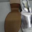 DREAM PAIRS High Chunky Platform Heels for Women Fashion Comfort Slip on Square Open Toe Block Heel Sandals,Size 6.5,Silver-Pu