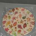 Tarklanda Fall Leaf Placemats Set of 6-13.4 Inch Round Vinyl Table Mats Thanksgiving Autumn Washable Plastic Place Mats for Kitchen Dining Party Indoor Outdoor Decor