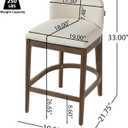 Christopher Knight Home Arden Indoor Wooden Counter Stool Set of 4, Upholstered Seat with Foam Cushion, Kitchen Bar Stools with Rubberwood Frame and Footrest for Dining Island, Beige + Walnut, 21.75 x 19.5 x 33