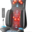 Shiatsu Neck Back Massager with Heat, Massage Chair Full Body with Compression, Chair Massage Pad with Vibration, Seat Massager for Home, Office Use