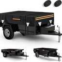 5 x 8 Waterproof 600D Dump & Utility Trailer Cover, Heavy Duty Windproof Dump Trailer Covers All-Weather Protection with Windproof Ropes Fits 5 x 8 FT