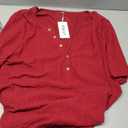 VISLILY Plus-Size-Summer-Tops for Women Henley V Neck T Shirts Short Sleeve Buttons Up Tunics Dressy Eyelet Blouses, 3XL