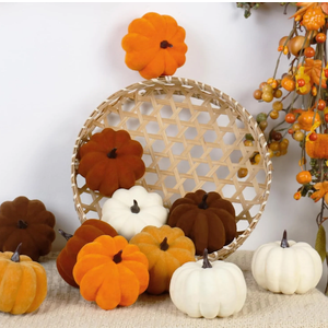 9PCS Fall Pumpkin Decor - Plastic Artificial Fake Pumpkins Used for Home Party Outdoor Decor and Thanksgiving Decorations
