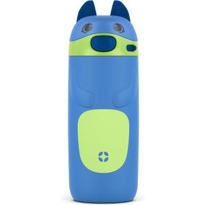 Ello Ellies 12oz Vacuum Insulated Stainless Steel Kids Water Bottle with Straw and Built-in Carrying Handle and Leak-Proof Locking Lid for School Backpack, Lunchbox and Outdoor Sports, Dog