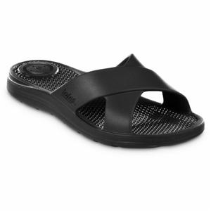 Totes Everywear Ara Cross Slide Women's Sandals - Black, 6