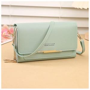 Small Crossbody Bags for Women, Leather Wallet Women Credit Card Wallet Adjustable Shoulder Strap purses for women(Light green)