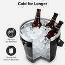 BUZIO 7.4 Qt/7 L Large Insulated Ice Bucket with Lid and Scoop & Tongs, 7 Liters