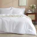 PHF 7 Pieces King Comforter Set, Lightweight Bed in A Bag & 18" Sheet Set for All Season, Ultra Soft Cozy Bedding with Comforter, Sheets, Pillowcases & Shams, White