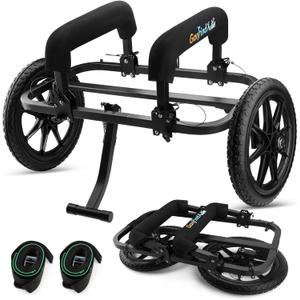 GanFindX Kayak Cart Canoe Trolley Carrier Kayak Accessories Transport Dolly with Solid Foam Wheels Detachable Frame Upright Detachable Strap Crossbar Heavy Duty Foldable and Crossbar Foldable