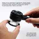 Handheld 10X Jewelry Magnifying Glass Rechargeable with UV & LED Lights and Flashlight in One, Professional Loupe Magnifier 30mm Optical Lens with 2 Reticle Scales for Watchmaker, Jeweler, Collector