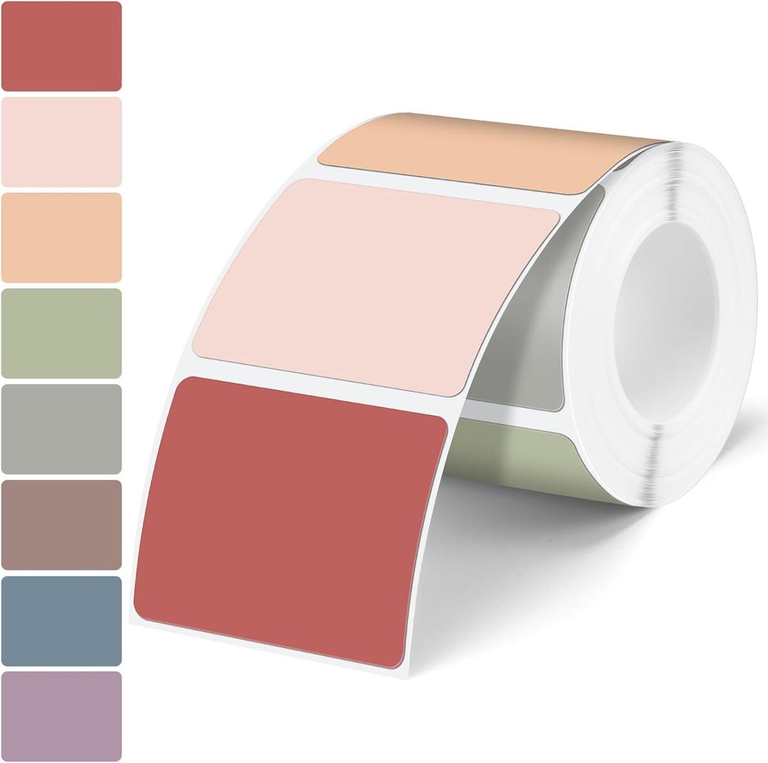 Ctosree 240 Pcs/ 1 Roll Square Thermal Sticker Labels Self Adhesive Direct Thermal Labels Multipurpose Printer Paper for DIY, Name Tag, 1.18 x 1.57 inches/ 30 x 40 mm(Multicolor)