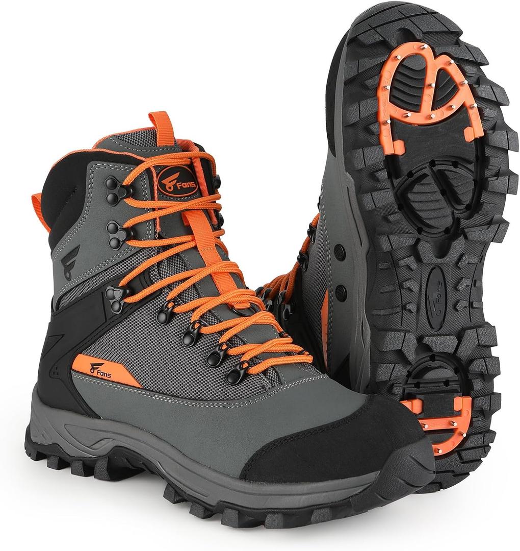 8 Fans Wading Boots with Terrain Grip Outsole, Lightweight Wading Shoes, Fishing Boot (Black, Adult, Men, 13, Numeric, US Footwear Size System, Medium)