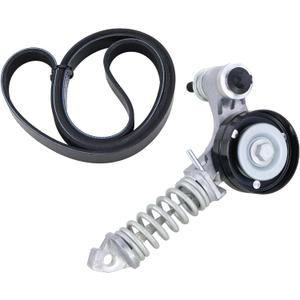 Drive Belt Tensioner Pulley Assembly with Serpentine Belt Compatible with Buick Encore 2013-2020 L4 1.4L & Chevrolet Trax 2013-2020, Sonic 2012-2019, Cruze 2011-2016, Cruze Limited 2016 L4 1.4L