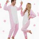 Adult Onesie Animal Pajamays Sleepwear Christmas Costumes Unisex One Piece Cosplay Suit for Women and Men (Medium, Pink)