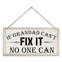Pack of 6 If Grandad Can't Fix lt No One Can Decor Sign, Father's Day Gift Sign, Grandad Garage Sign, Garage Wall Decor, Rustic Hanging Wood Plaque Sign, Tool Room Decor Sign, 12×6In