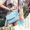 Sureio 5 Pcs Bag Extender Chain Pearl Purse Chain Ribbon Bow Keychain Extender Bag Strap Purse Charms Accessories for Handbag