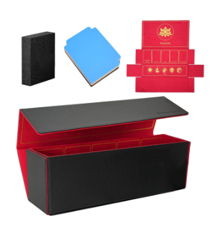 Nomocard 2 in 1 Card Deck Box for Trading Cards, Unfolded MTG Commander Card Can be Used as a Playmat, Leather Magnetic Storage Box Holds 800+ Single Sleeved Cards, Fits for TCG CCG Magic, 2 Pack