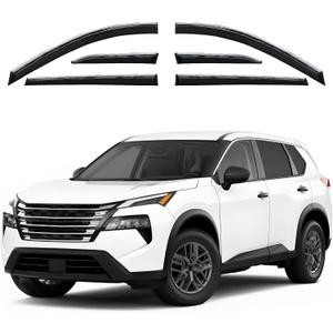 Shatterproof Out-Channel Window Deflectors for Nissan Rogue 2021-2025, Rain Guards, Window Visors for Cars, Vent Deflector, Car Accessories, 6 pcs (for Rogue 21-25 6-Piece Chrome)
