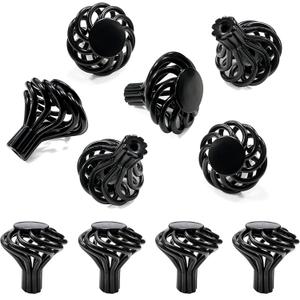 Lorigun Black Cabinet Knobs, Drawer Knobs for Dresser, Cupboard Door Knobs Round Alloy Knob with Screw, Single Hole Closet Door Knob Kitchen Cabinet Hardware 10 Pcs