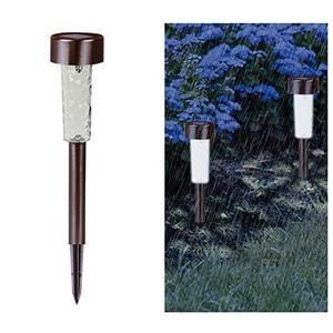 Crosslight Solar Powered Pathway Lights (4 Pack) - Stainless Steel Outdoor White LED Lights, Waterproof for Garden, Yard, Patio, Lawn, Walkway - Decorative Ground Stake Lighting | Bronze