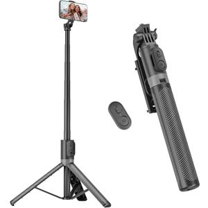 71 Phone Tripod & Selfie Stick, Portable All-in-One Extendable Cell Phone Tripod Stand, with Wireless Remote Control for iPhone/Samsung/Android/Camera