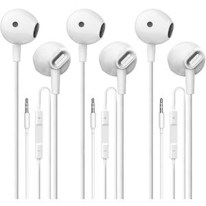 Wired Earbuds, in-Ear Headphones HiFi Stereo Earbuds, Wired Earphones with Microphone Volume Control Compatible with iPad, Laptop, MP3, Android Smartphones, Fits All 3.5mm Jack Device