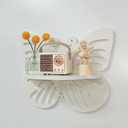 Butterfly Shaped Nursery Wall Deor Floating Shelf, Cute Wall Display Rack for Kids Room, Small Decorative Shelf Wall Mounted, White Hanging Wall Shelf for Toys, Plants and Decorations Storage, White