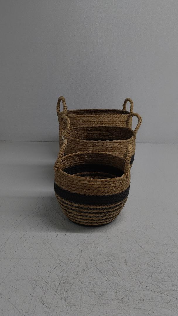 Baskets, Set of 3 for Home, Office, Dorm Room, Living Room, Bedroom, Bathroom, Nursery Storage and Organization (14x9x9in/12x9x8in/9x8x7in)