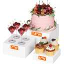 Lifewit 6", 7", 7.8" Buffet Risers and Stands, Food Risers for Buffet Table, Catering Dessert Cake Stand for Party, Collectibles Jewelry Display Stand, White Cube Boxes Nesting Risers, 3 PCS
