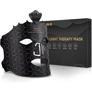 Red Light Therapy Mask for Face, 7 Colors LED Face Mask Light Therapy At Home, Led Face Mask Light Therapy, Black