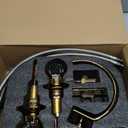 BANGPU Bathroom Sink Faucet 3 Hole Widespread Waterfall Bathroom Faucets with Crystals Handles Basin Mixer Tap 8-Inch High Arc Vanity Faucet with Supply Hose, Gold Finished