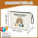 60th Birthday Gift for Women 1966 Year Gifts Idea Makeup Bag 60-Year-Old Decoration Gifts for Grandma Wife Aunt Friend Cosmetic Bag Organizer Zipper Pouch Gift for Retirement Anniversary