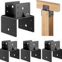 6x6 Post Anchor Connector (4 Pack), Stainless Steel Post Caps Tie Bracket for 6x6 and 4x6 Wood Posts, Beam Anchor Connector, Post Base Bracket for Supporting Wood Beams, Black