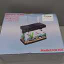 Vehipa Fish Tank 2.4 Gallon Aquarium Kit with Humidifier 7-Color Auto-Looping 3 in 1 Quiet Pump with Filteration & Oxygenation & Circulation, Temperature Display, HD Glass (White)