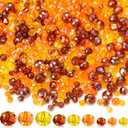 Kigeli 1350 Pcs Thanksgiving Crystal Beads for Jewelry Making AB Bulk Faceted Glass Gemstone Beads for Thanksgiving DIY Necklace Bracelet Earring (Brown, Orange, Yellow, 4/6/8 mm)