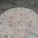 MUJOO Pink Round Rug 4ft,Circle Washable Area Rugs for Bedroom Living Room Bathroom,Boho Small Non Slip Circular Carpet,Blush Floral