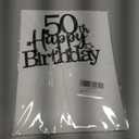 6 x Glittery 50th Happy Birthday Cake Topper with Star,Personalised 50 Birthday Cake Toppers Party Decorations Party Supplies for Men Women Black Gold