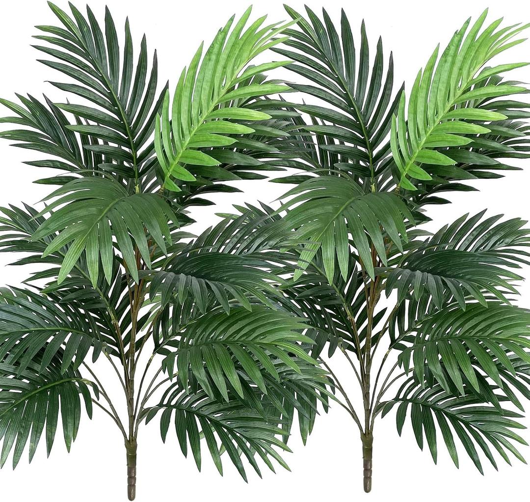 Artificial Palm Tree 30" Tall UV Resistant Tropical Areca Faux Plants Monstera Leaves Floral Arrangement Safari Leaves Party Suppliers Decorations
