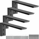 Premium Heavy Duty Countertop Brackets 16 inch 4 Pack (2/5" Thick),Granite Countertop Support 16" x 6" x 2 1/2",Shelf L Bracket Metal Corbels Suitable for Quartz,Wood,Concrete and Laminate Countertops