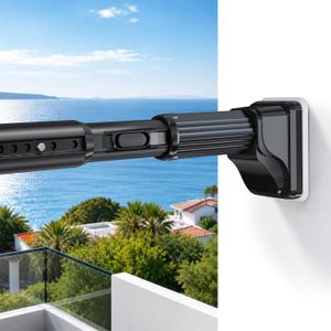 LP Tension Curtain Rod No Drilling, One-Click Shower Curtain Rod 40-166 inch, Adjustable Extra Long Tension Rod for Window, Bathroom, Patio, Closet Room, Easy to Install, Anti-Slip, No Rust
