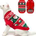 EXPAWLORER Cat Christmas Sweater - Stylish Knitted Christmas Pet Outfit, Soft Clothes for Cats Only, Knitwear Xmas Sweater with Sleeve Warm Apparel, Kitten Clothes for All Cats, Medium