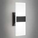12 Inch Modern Black LED Wall Sconce, Indoor Dimmable Wall Lights, 12W 2700K-5000K Adjustable, Hardwired Up and Down Acrylic Wall Mount Light for Living Room Bedroom Hallway, ETL